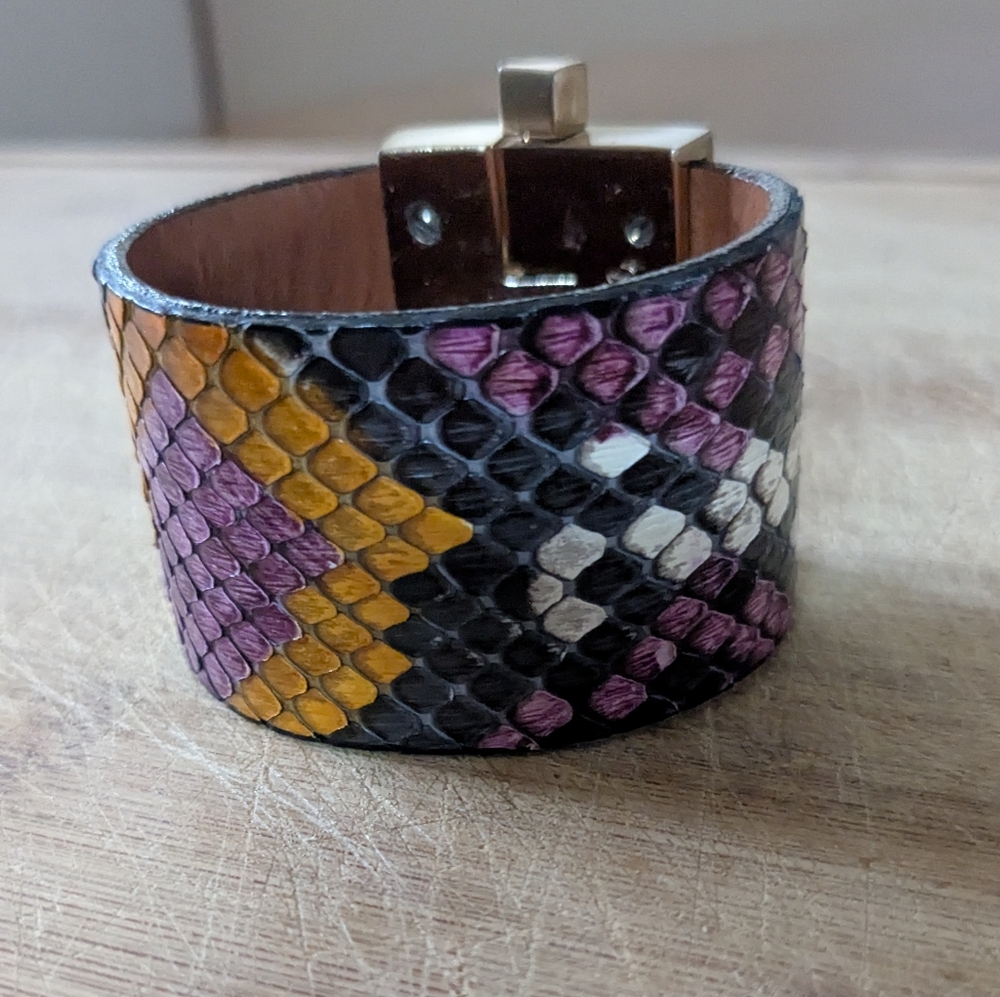 Leighelena Multicolor Python Wide Cuff - Picture 2 of 14